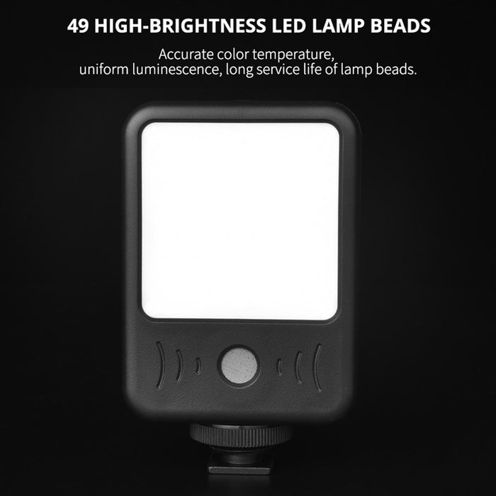 Led02 Live Broadcast Micro Film Reporter Interview Recording Microphone Light