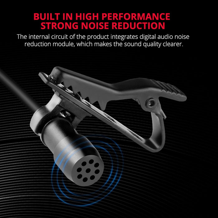 1.5M Single Clip Lavalier Microphone For Mobile Live Broadcasts