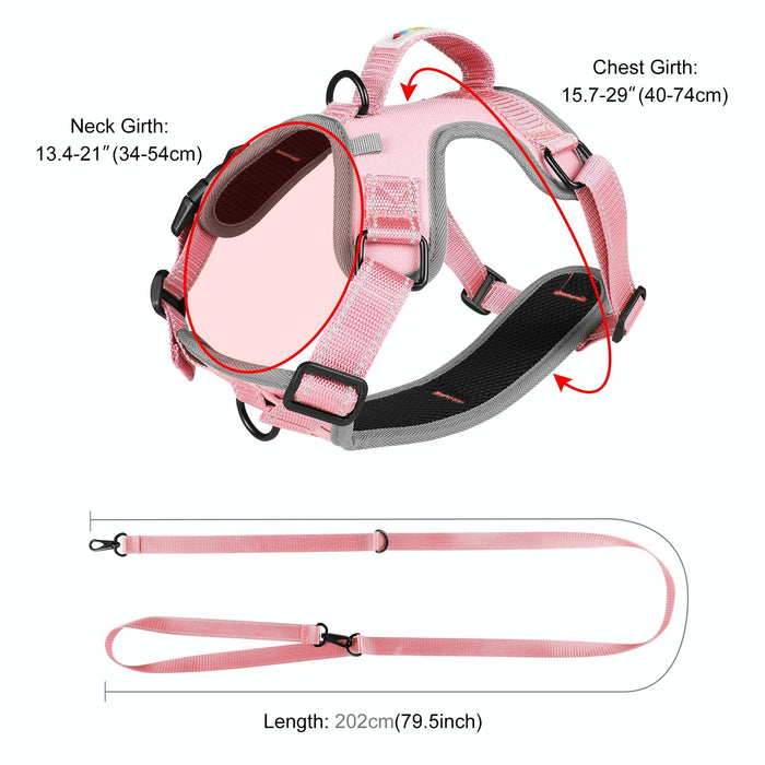Reflective Nylon Dog Harness With Traction Rope