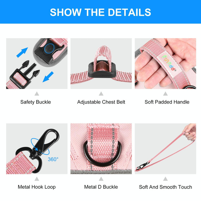 Reflective Nylon Dog Harness With Traction Rope