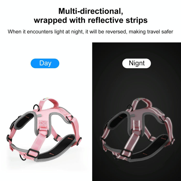 Reflective Nylon Dog Harness With Traction Rope