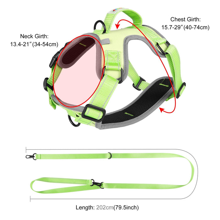 Reflective Nylon Dog Harness With Traction Rope