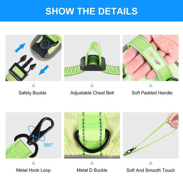 Reflective Nylon Dog Harness With Traction Rope