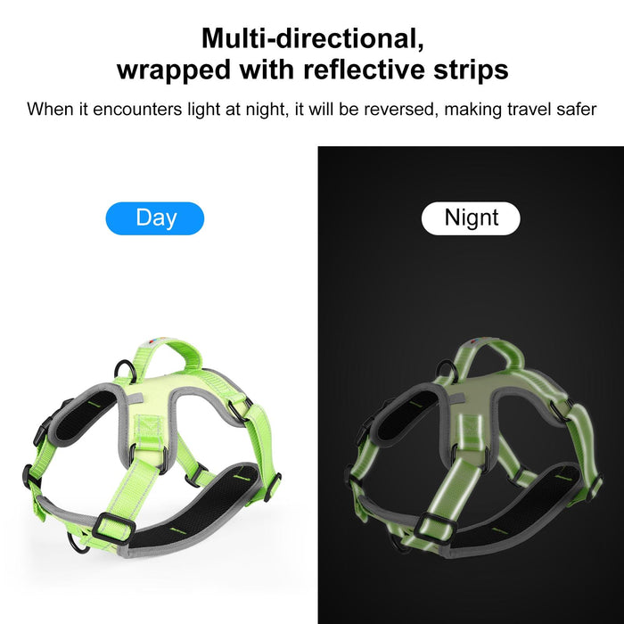 Reflective Nylon Dog Harness With Traction Rope
