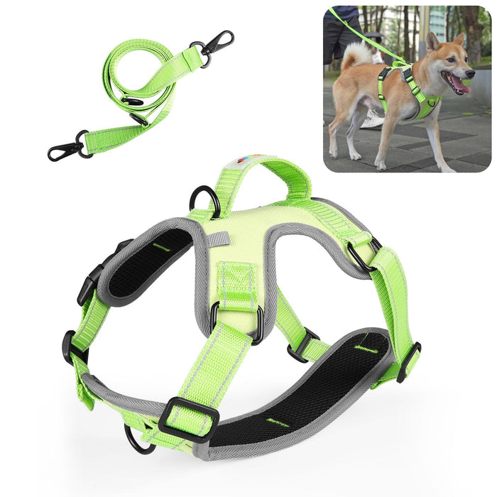 Reflective Nylon Dog Harness With Traction Rope
