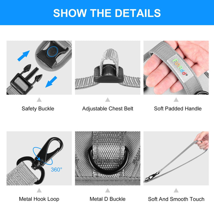 Reflective Nylon Dog Harness With Traction Rope