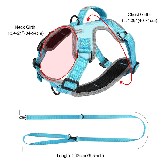 Reflective Nylon Dog Harness With Traction Rope