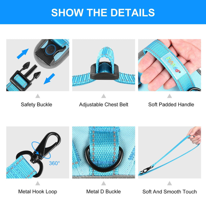 Reflective Nylon Dog Harness With Traction Rope