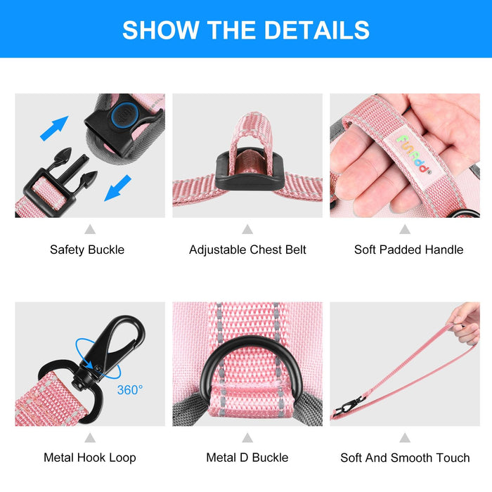 Reflective Nylon Dog Harness With Traction Rope