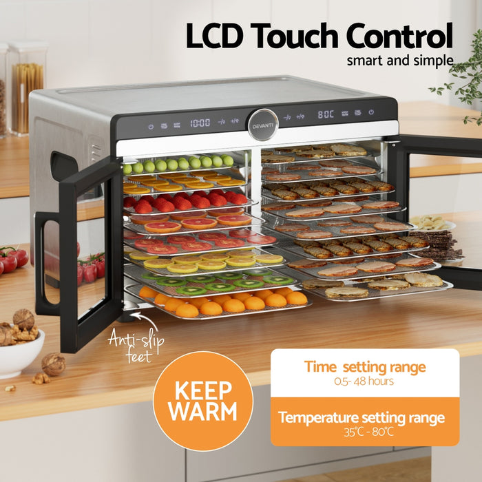 16 Trays Food Dehydrator Dual-Zone Stainless Steel