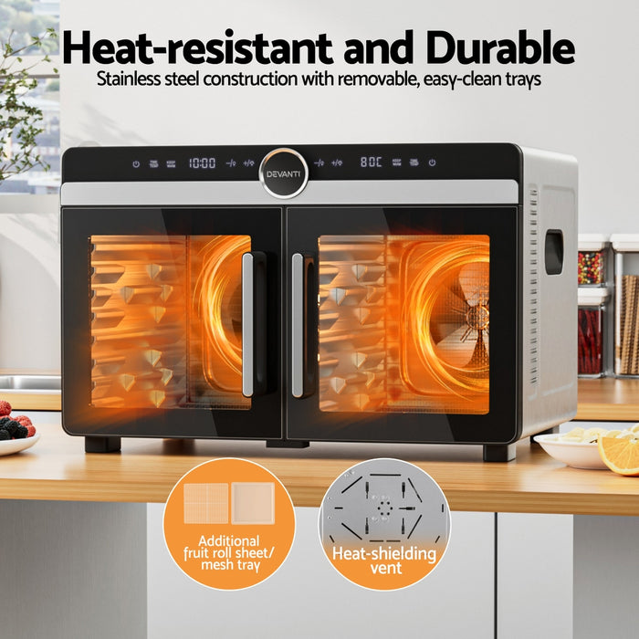 16 Trays Food Dehydrator Dual-Zone Stainless Steel