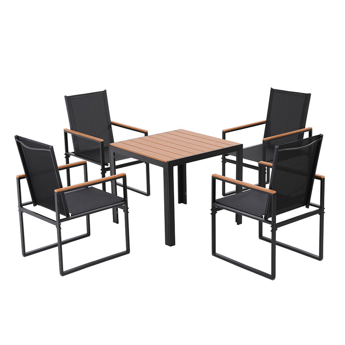 5pcs Outdoor Dining Set Table And Chairs Patio Garden Furniture Bistro Set