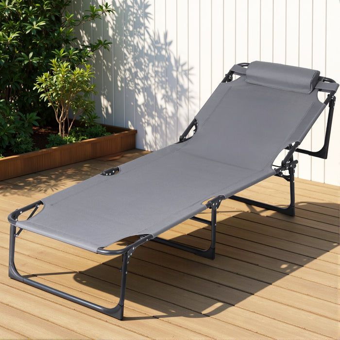 Sun Lounger Folding Lounge Beach Chair Patio Outdoor Furniture