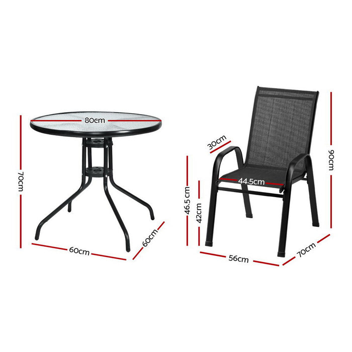 Outdoor Dining Set Table And Chairs Patio Garden Furniture Bistro Set