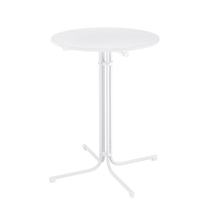 Outdoor Bar Table Round Folding Desk Top 109cm Patio Furniture White