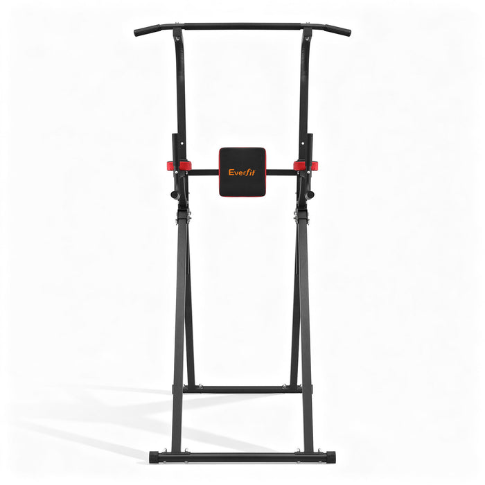 Chin Up Tower Pull Up Station Adjustable Dip Station Folding Home Gym Black