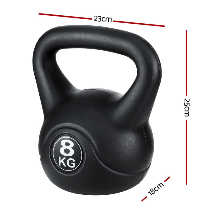 8Kg Kettlebell Set Weight Lifting Bench Dumbbells Kettle Bell Gym Home