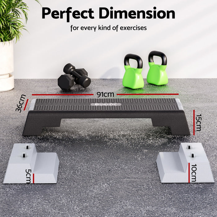 3 Level Aerobic Step Adjustable Stepper For Home Workouts