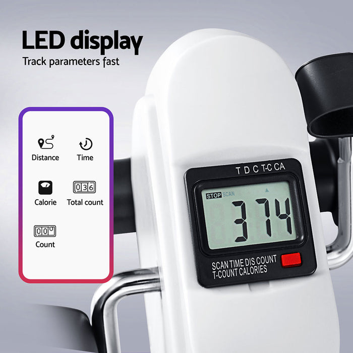 Pedal Exerciser Mini Exercise Bike Cross Trainer Under Desk Bike White