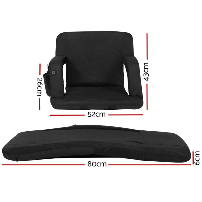 2X Floor Lounge Sofa Bed With Armrest Heated Cushion