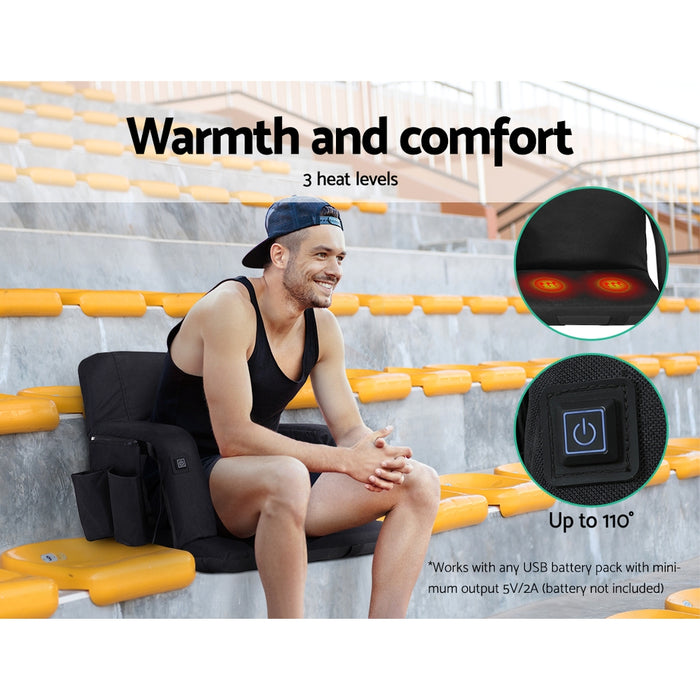 2X Floor Lounge Sofa Bed With Armrest Heated Cushion