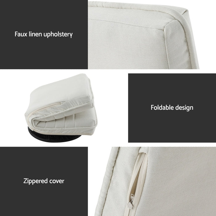 4Xfloor Chair Lounge Sofa Swivel Foldable Linen White