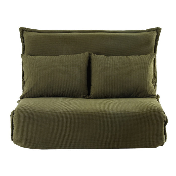 Floor Lounge Sofa Bed Foldable 2 Seater Green