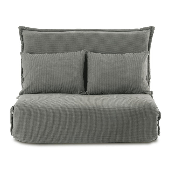 Floor Lounge Sofa Bed Foldable 2 Seater Grey