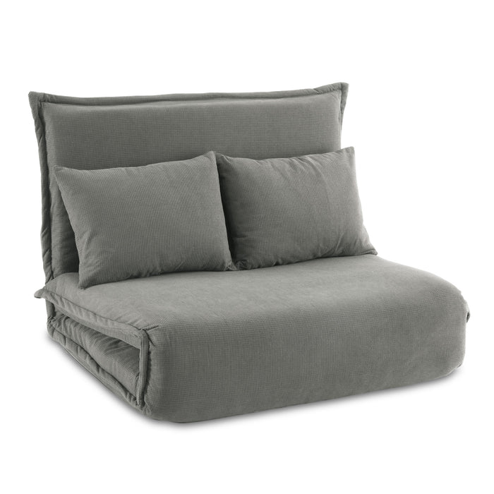 Floor Lounge Sofa Bed Foldable 2 Seater Grey