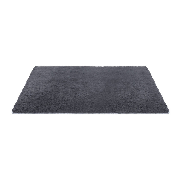 Floor Rug 140X200cm Plush Area Shaggy Rug Living Room Bedroom Carpet Grey