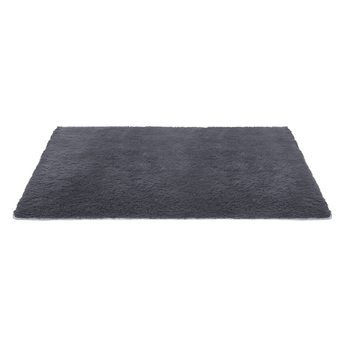 Floor Rug 160X230cm Plush Area Shaggy Rug Living Room Bedroom Carpet Grey