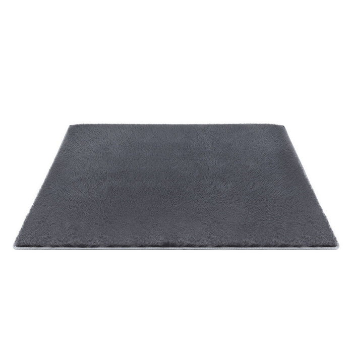 Floor Rug 200X230cm Plush Area Shaggy Rug Living Room Bedroom Carpet Grey