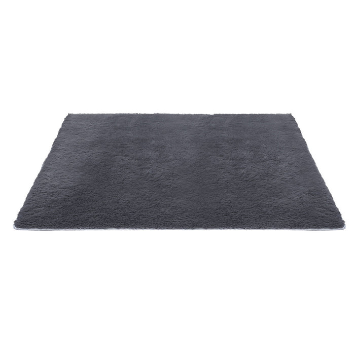 Floor Rug 200X230cm Plush Area Shaggy Rug Living Room Bedroom Carpet Grey