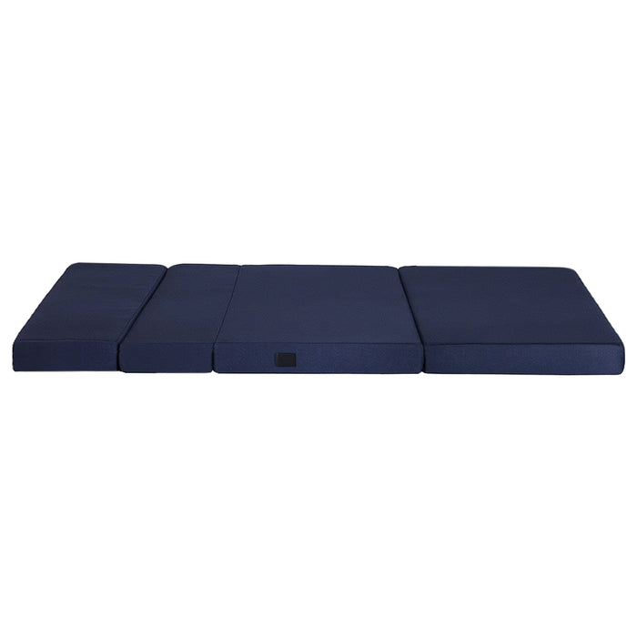 Foldable Mattress Folding Foam Mattresses Portable Floor Mat Blue Double