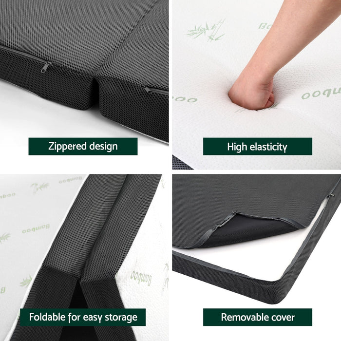 Double Size Foldable Mattress Folding Foam Bamboo