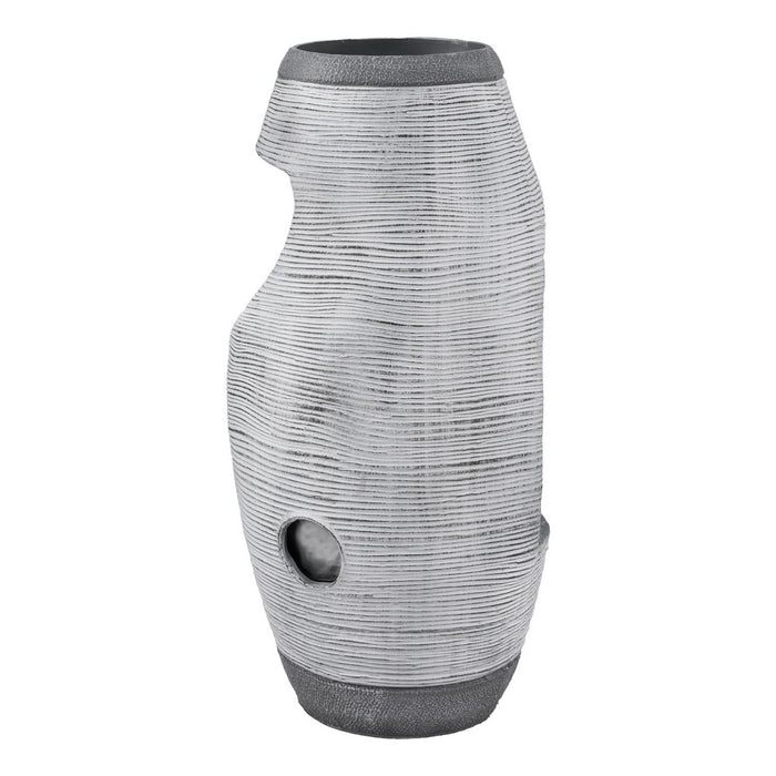 Solar Fountain Water Feature Bird Bath Outdoor Garden Cascade 48Cm Grey