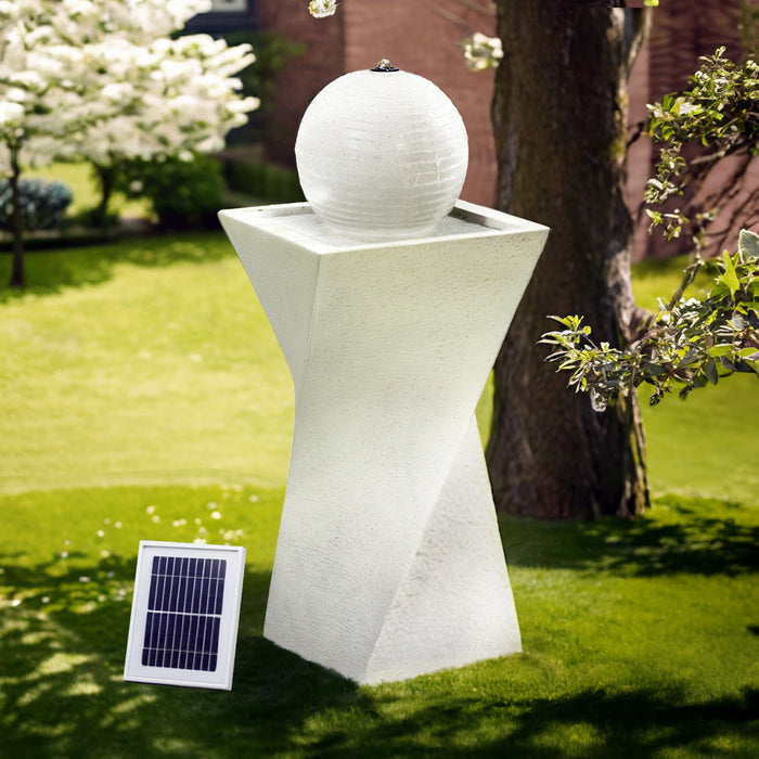 Solar Fountain Water Feature Bird Bath Outdoor Garden Led Lights Ball 85Cm