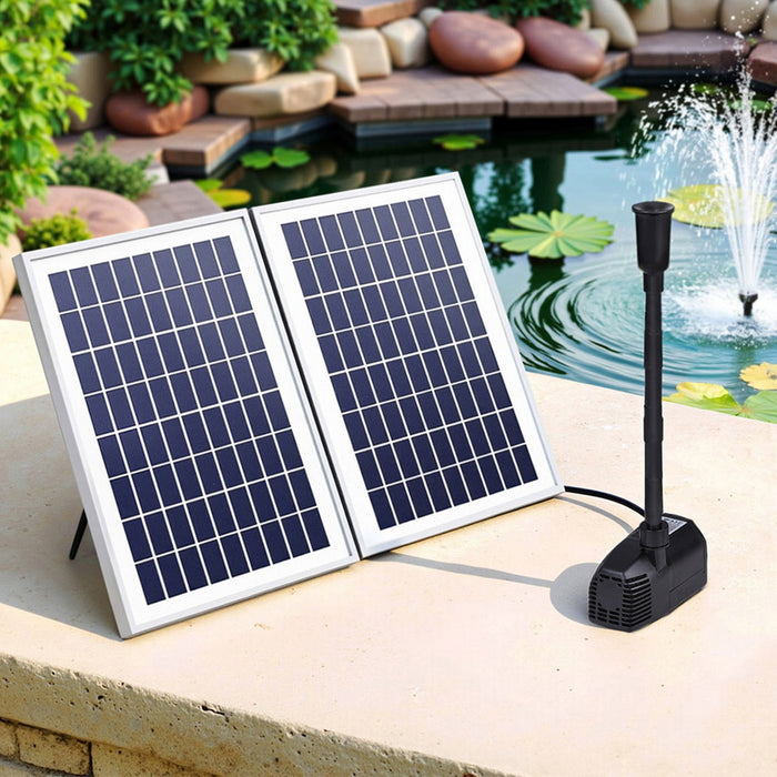 Solar Pond Pump Submersible Water Fountain Kit With 2 Panels 1600L/H