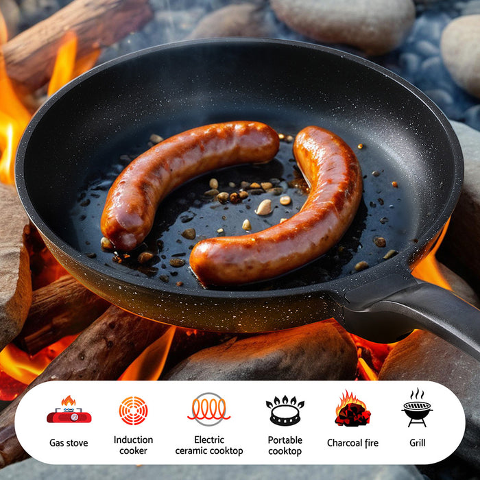 Chef Non Stick Frying Pan Cast Aluminium Steak Skillet Bbq Cookware 30cm