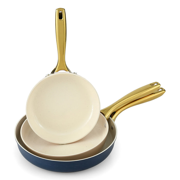 Chef Frying Pan 3pcs Shades Frypan Set Ceramic Coating Multi Colour