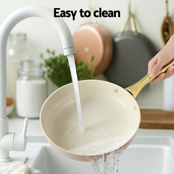 Chef Frying Pan 3pcs Shades Frypan Set Ceramic Coating Multi Colour