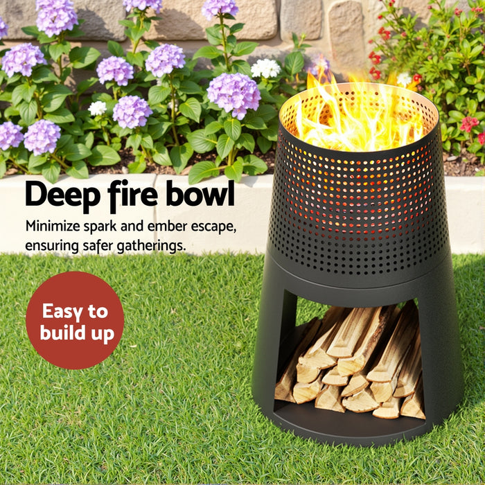 Fire Pit Deep Bowl Iron Outdoor Fireplace
