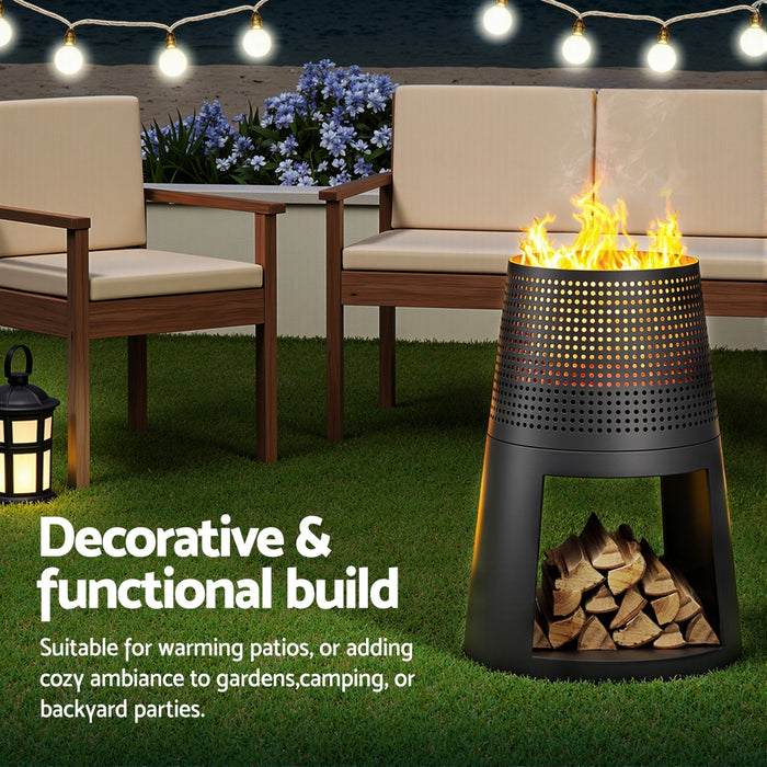 Fire Pit Deep Bowl Iron Outdoor Fireplace