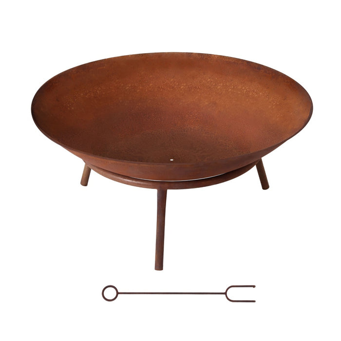 56cm Fire Pit Iron Rustic Bowl Outdoor