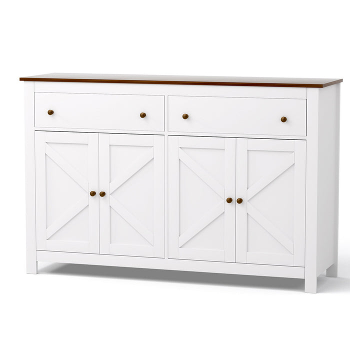 Buffet Sideboard Storage Cabinet Kitchen Cupboard 2 Drawers 140cm White