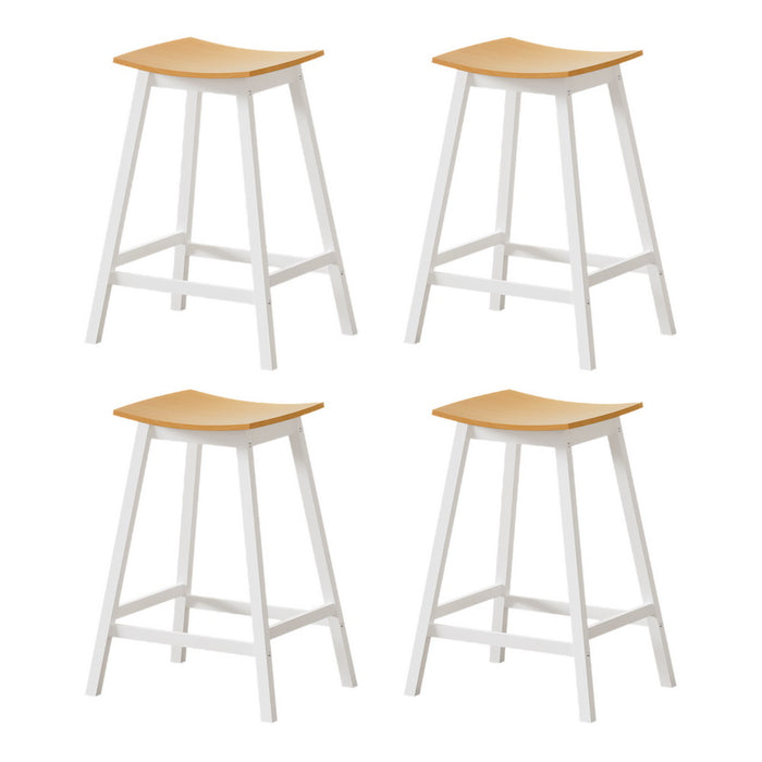 4X Bar Stools Wooden Chairs Oak