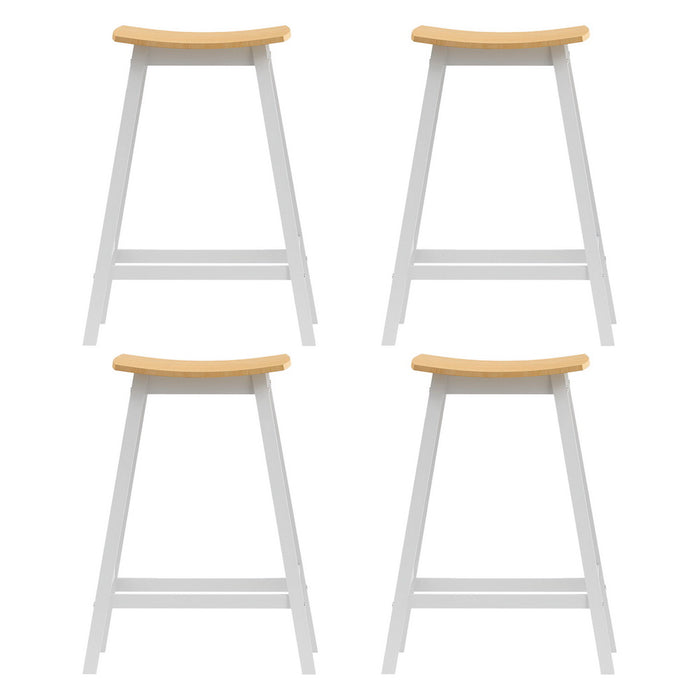 4X Bar Stools Wooden Chairs Oak
