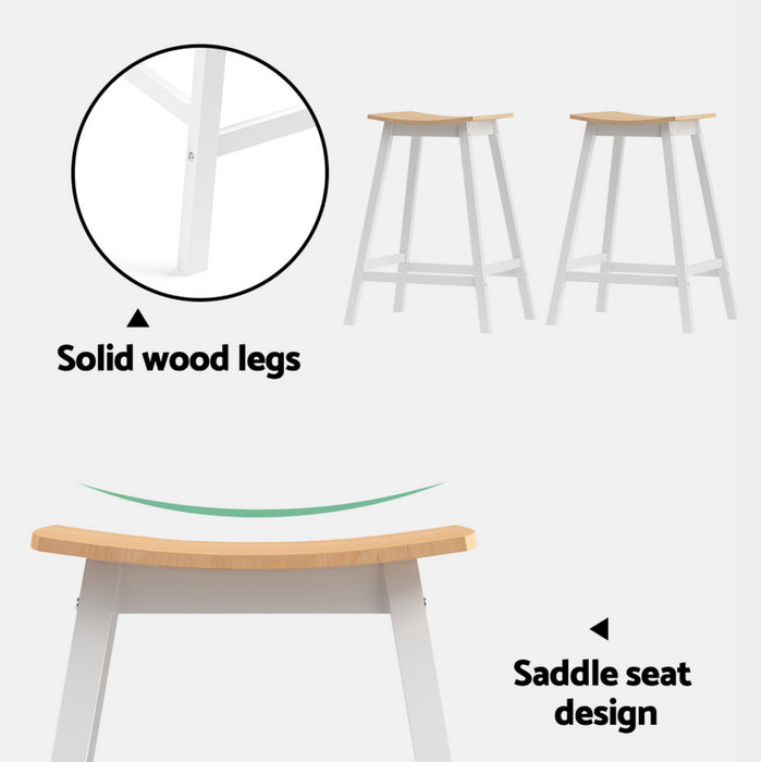 4X Bar Stools Wooden Chairs Oak