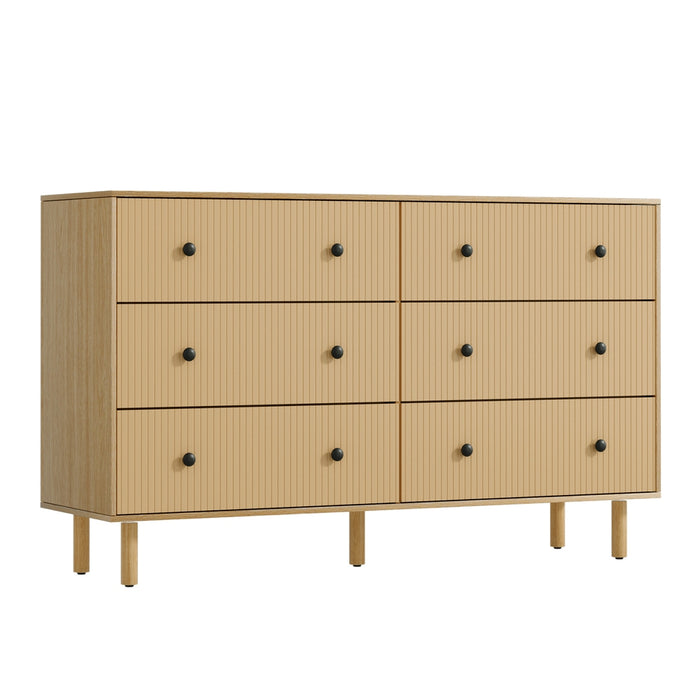 6 Chest Of Drawers Flutted Front Ruth Oak