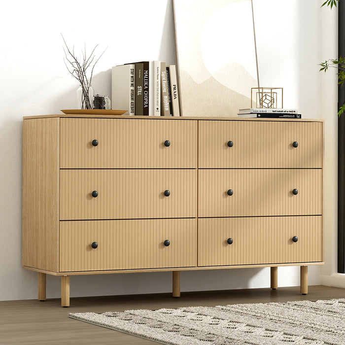 6 Chest Of Drawers Flutted Front Ruth Oak